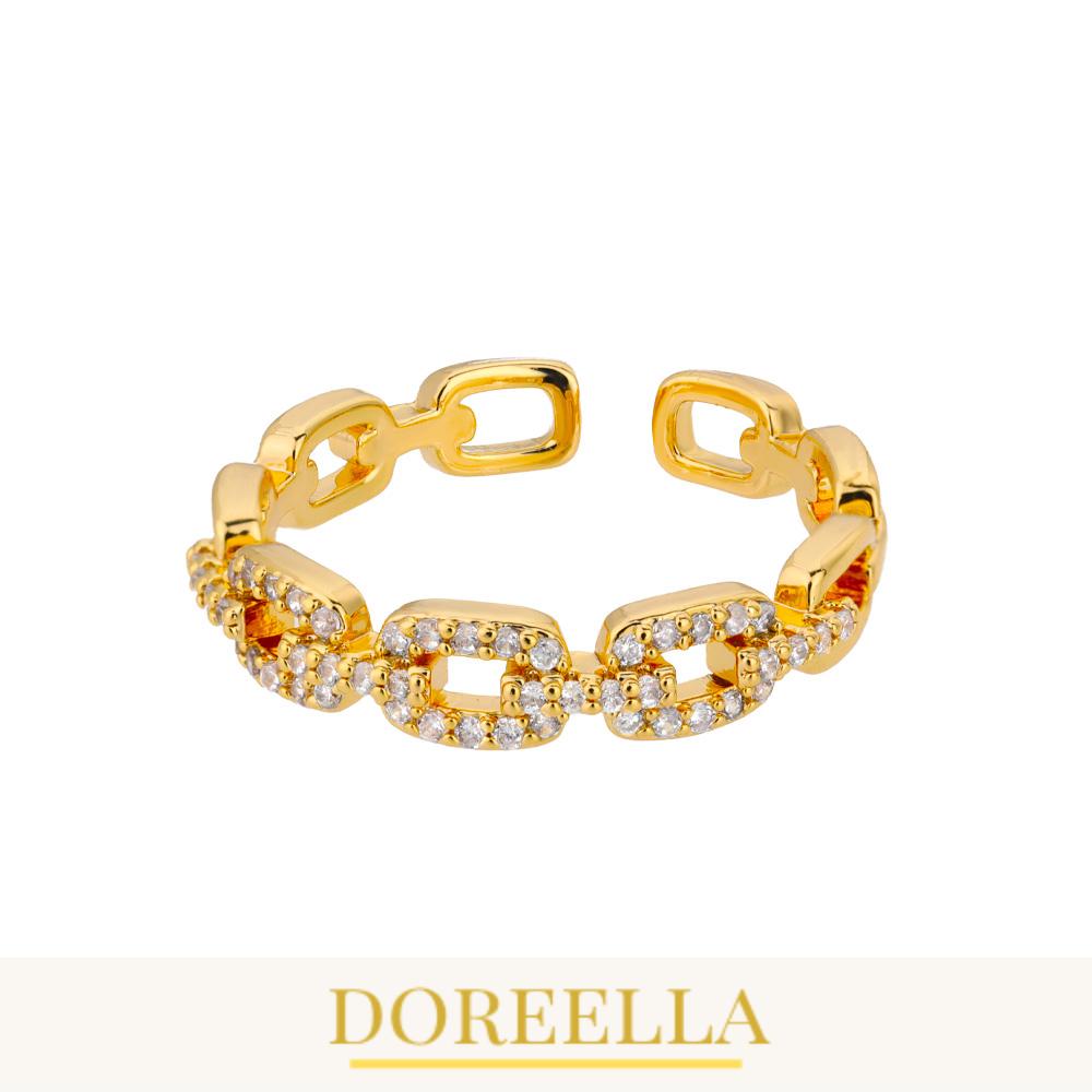 Zircon Twist Chain Ring • Stainless Steel Wedding Band • Gift for Her • Jewellery by DoreElla