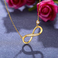 Infinity Love Necklace - 925 Sterling Silver Gemstone Jewellery - Fancy Gold Plating - Gift Choice