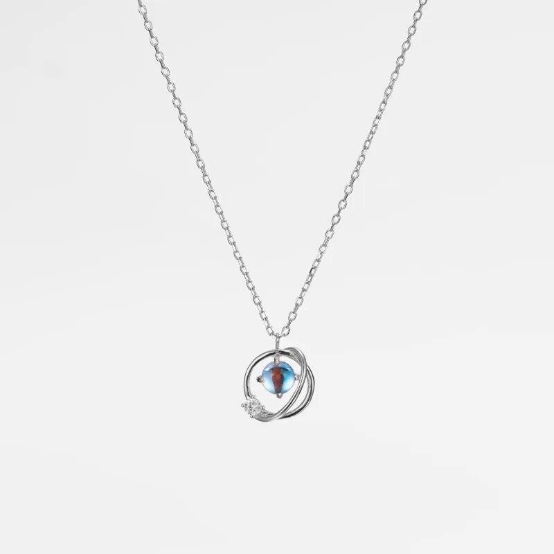 Vintage Monstone Necklace, Dainty Minimalist Jewellery, Pear Cut Hand Made Moonstone Christmas Gift