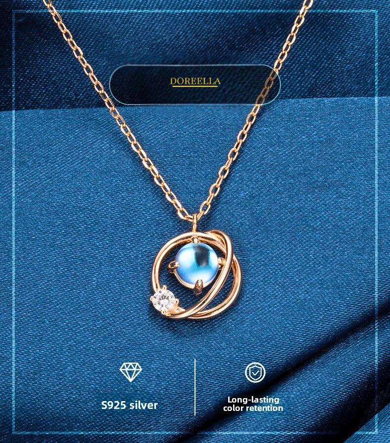 Vintage Monstone Necklace, Dainty Minimalist Jewellery, Pear Cut Hand Made Moonstone Christmas Gift