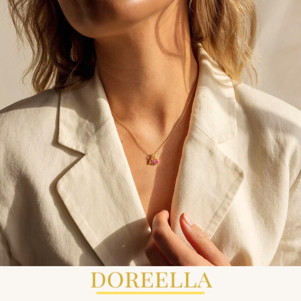 Birthstone Zodiac Pendant Necklace • Gold or Silver Astrological Sign Jewellery