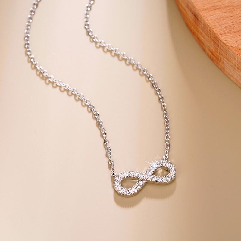 Pandora Infinity Necklace for Women - Gold or Silver Stainless Steel Pendant Jewelry - Minimalist Lucky Charm Birthday Gift for Her